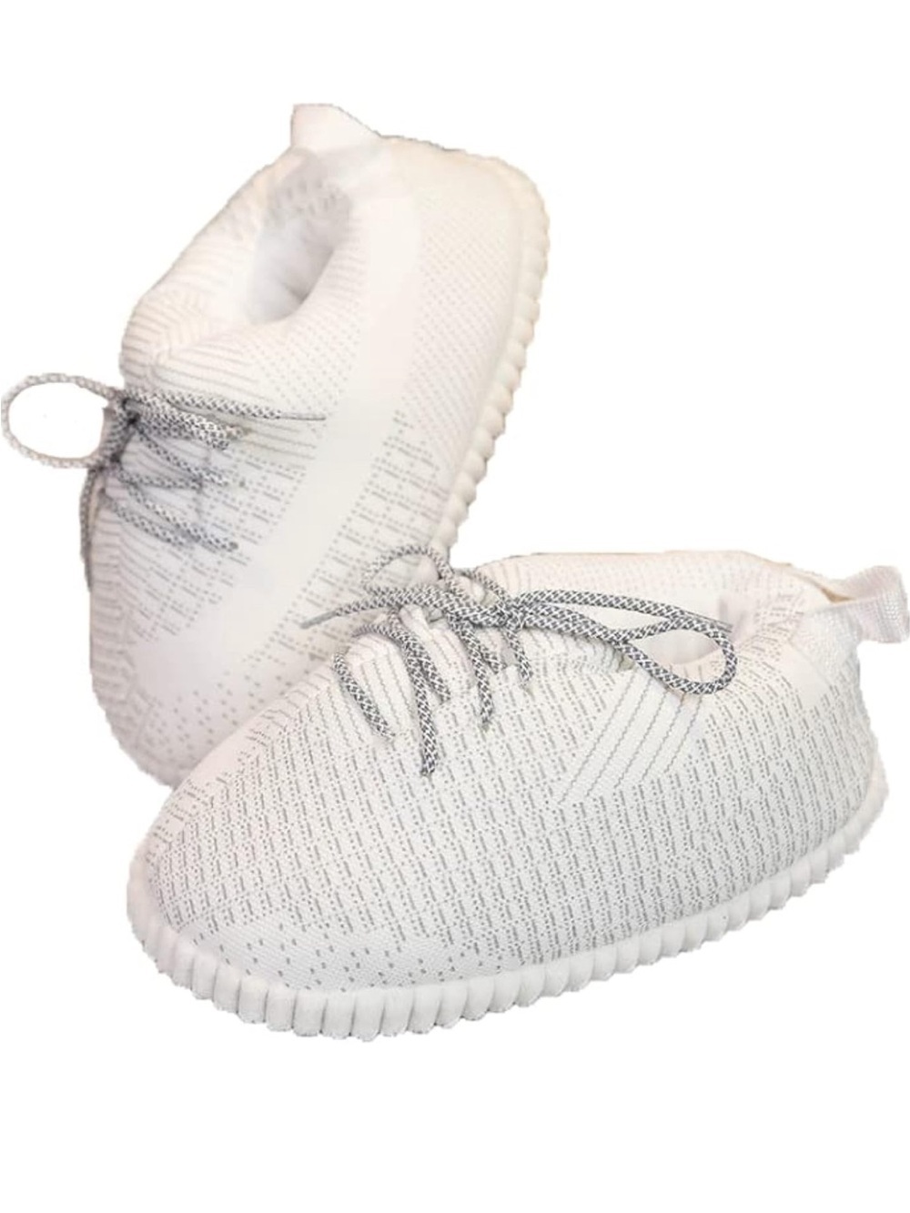 Casual Knit Lace-Up Women's Sneakers - White